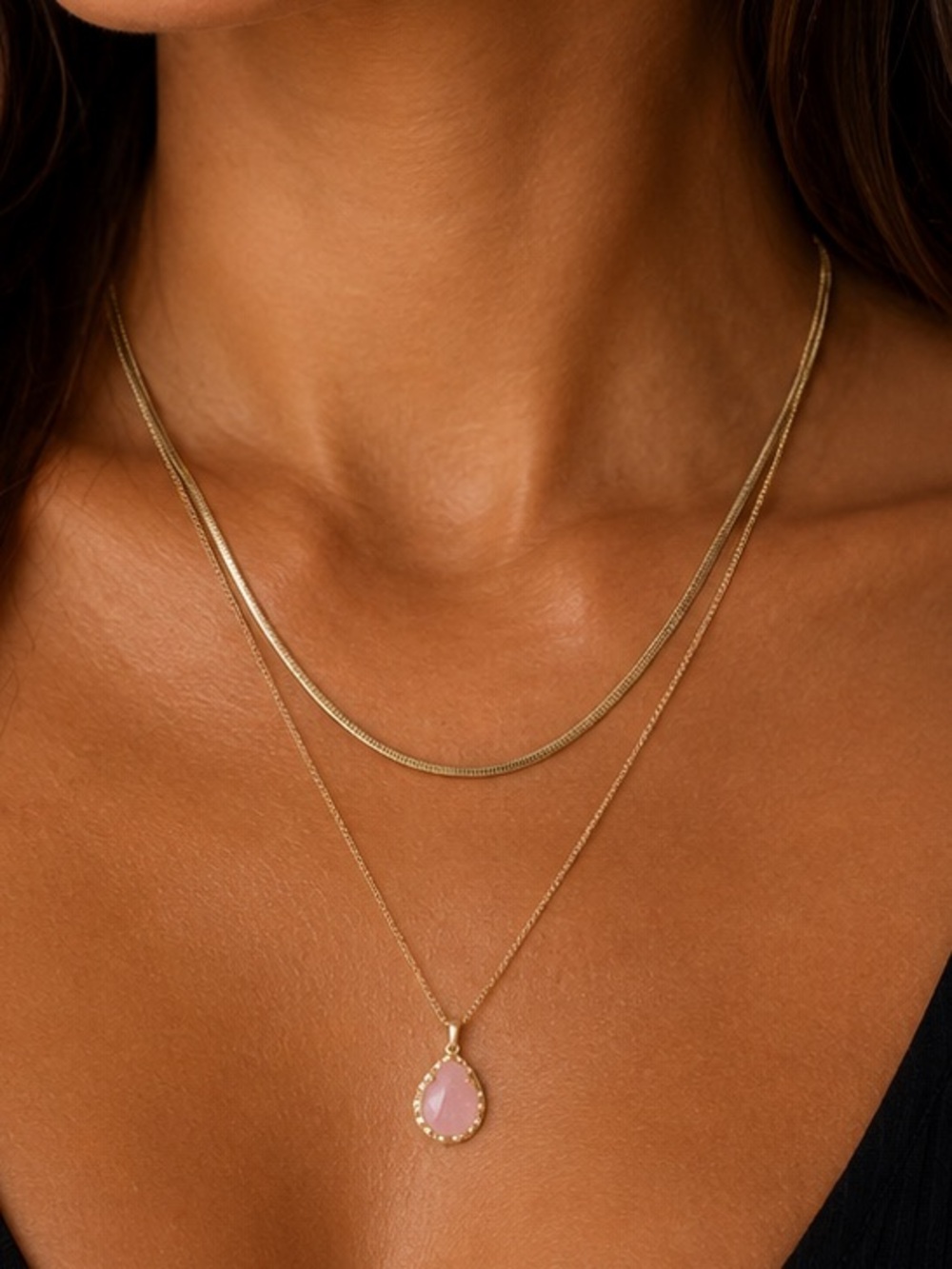 KENDRA SCOTT Sami Quartz 14K Gold Over Brass Multi-Strand Necklace-Rose …